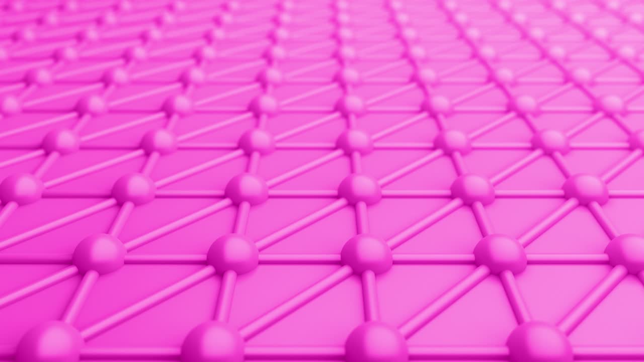 Atomic structure molecular geometric moving purple surface