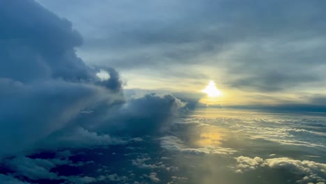 awesome aerial view from a jet cockpit recorded during the approach to bari airport, in southern italy, next to the adriatic sea