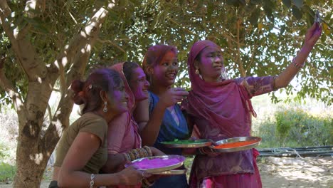 rajasthan people celebrating the festival of colors holi in india