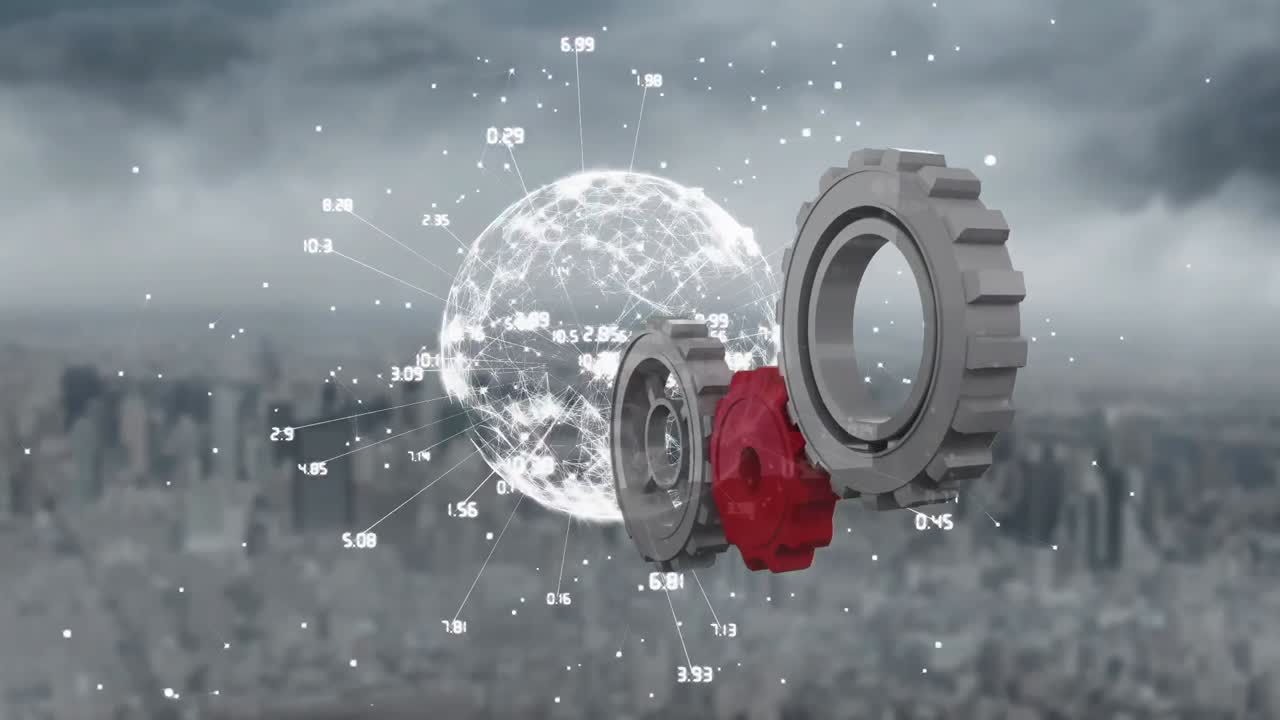 회전하는  ⁇ 과 함께 데이터 및 연결 네트워크와 함께 회전하는 지구