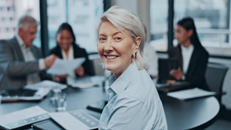 meeting, collaboration and a senior business woman
