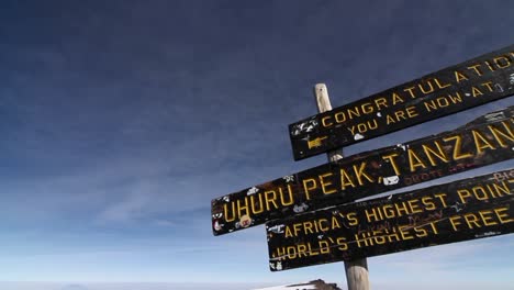 pan summit sign on top of kilimanjaro