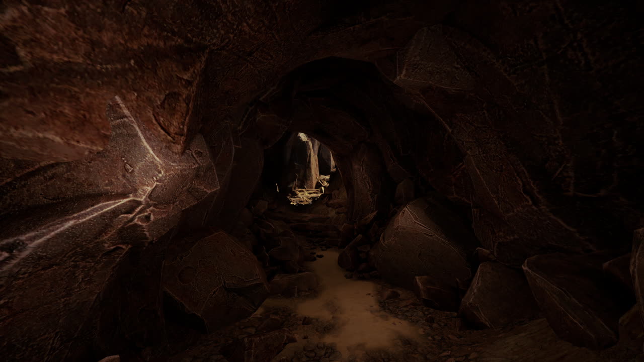 la entrada de la cueva oscura y misteriosa