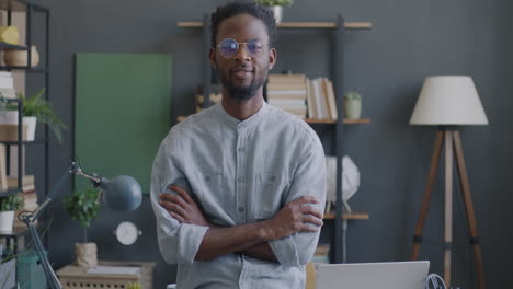 confident man in modern home office
