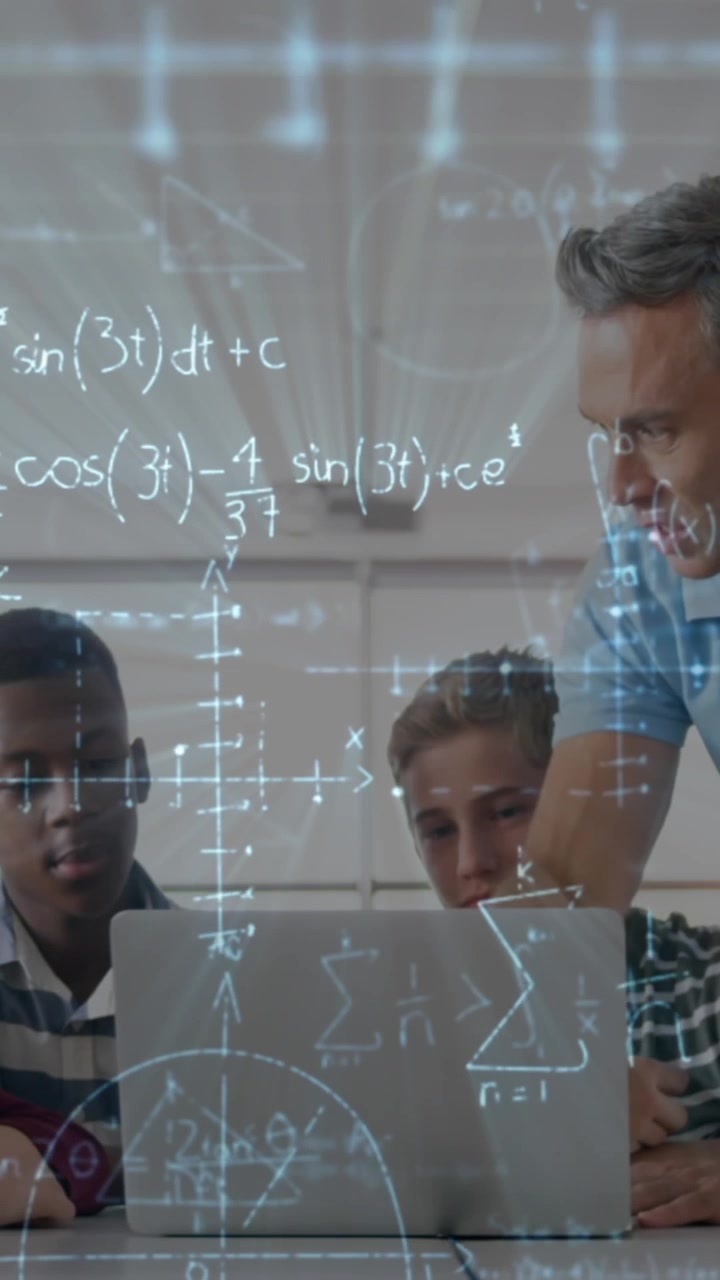 Animation of mathematical equations over schoolchildren using laptop