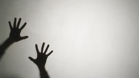 video de siluetas de manos moviéndose sobre un fondo blanco