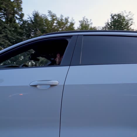 speeding audi e tron on the highway
