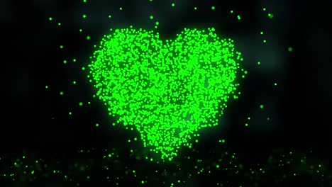 green heart of particles