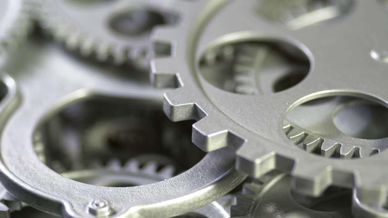 cerrar engranajes vintage mágicos en el mecanismo de trabajo