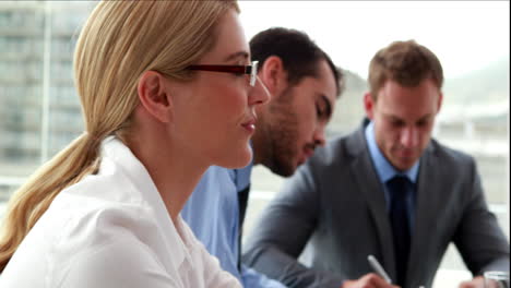 business team working together at a meeting