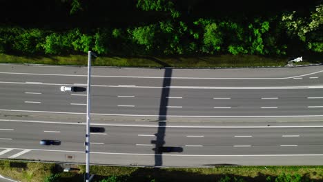 overhead view of a six lane highway in switzerland