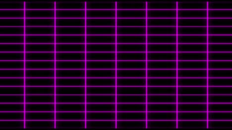 purple holographic grid matrix vertical motion graphic element. abstract technologic black background with violet stripes and particles