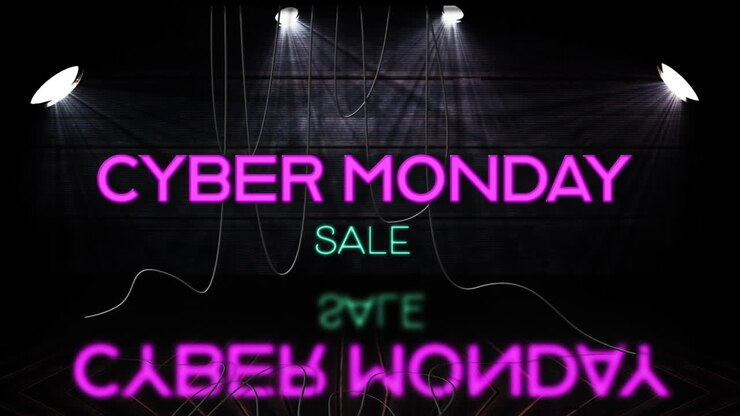 Testo Cyber Monday Sale neon rosa
