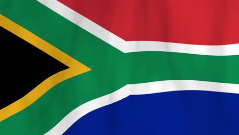 waving south african flag in motion