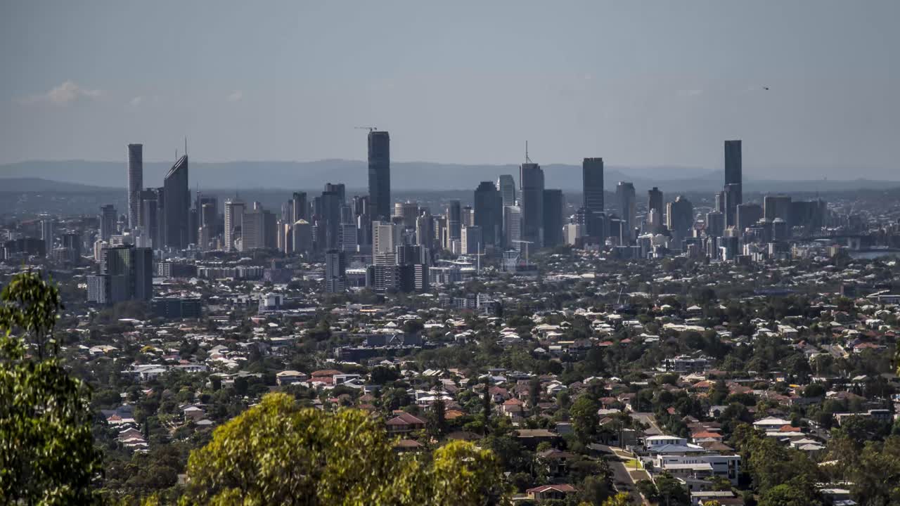 Timelapse of Brisbane city, Queensland, Australia from a lookout