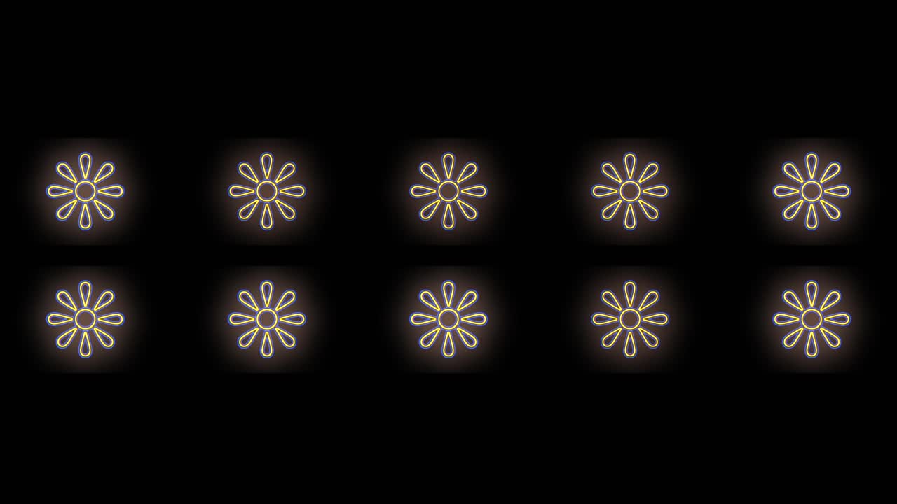patrón abstracto de flores de verano con luz led amarilla neón pulsante 5