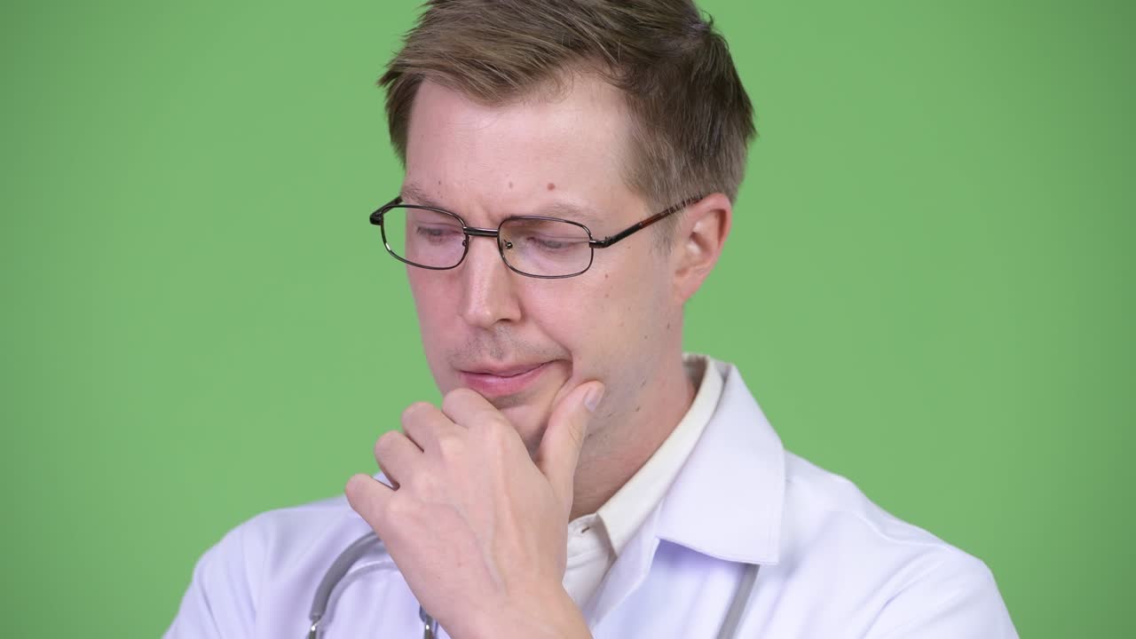 Stressed And Sad Man Doctor Thinking