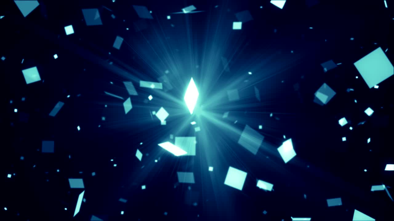 파란 먼지 입자 추상적인 빛 보케 모션 제목 영화적 배경 루프