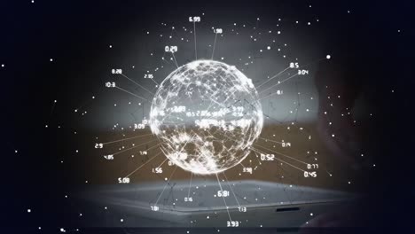 animation of globe molecules over studding people