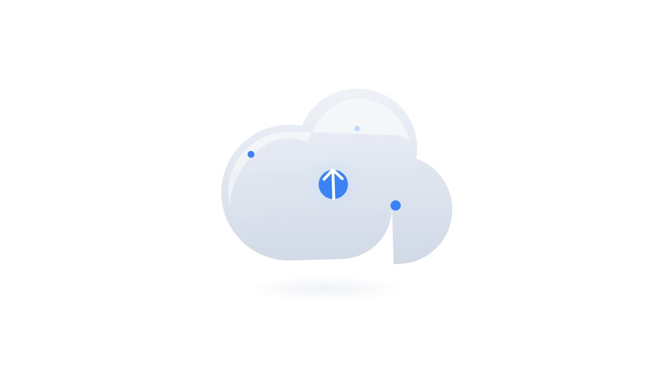 Animated Cloud Icon with Upload Arrow Symbol
