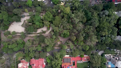 take-off-drone-shot-of-Polanco-park-in-Mexico-city