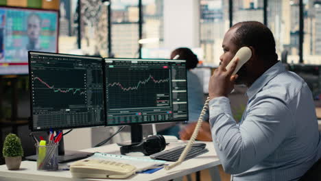 worried portfolio managers make telephone calls in response to black swan event
