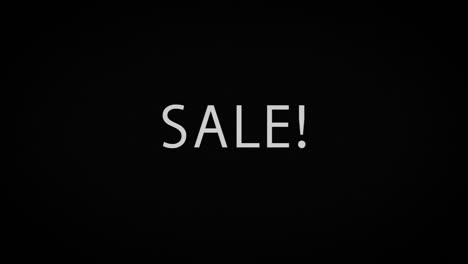 sale text on old tv screen
