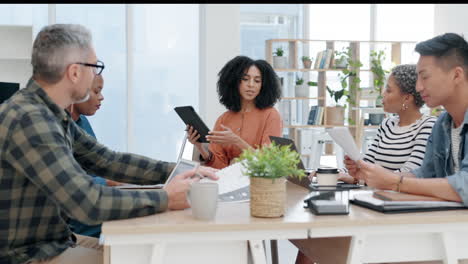 diverse team in a productive business meeting