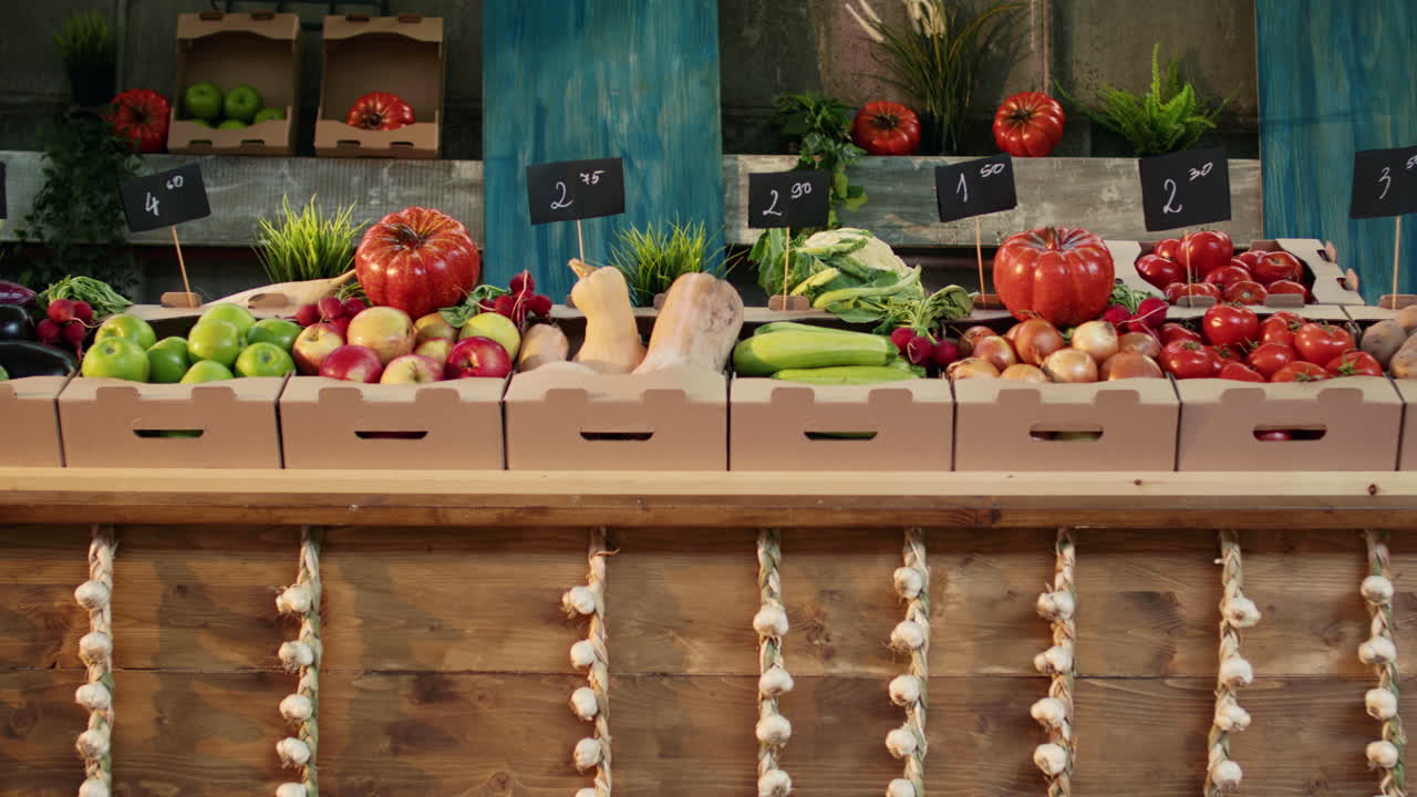 Garlic Braids and Vegetable Display