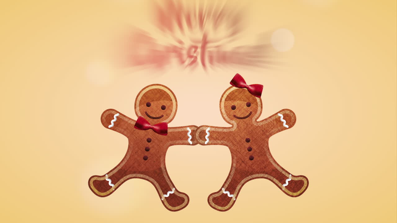 달한 생강 쿠키와 함께 행복한 크리스마스 카드