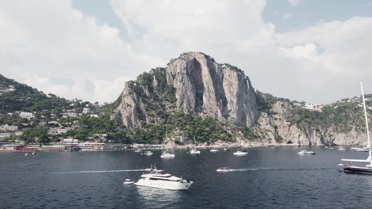 Luxury Yachts and Scenic Cliffs of Capri Island
