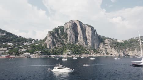 luxury yachts and scenic cliffs of capri island