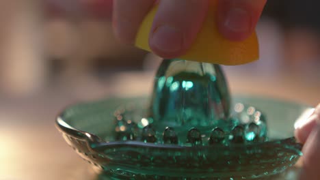 fresh lemon juice squeezed into a glass dish