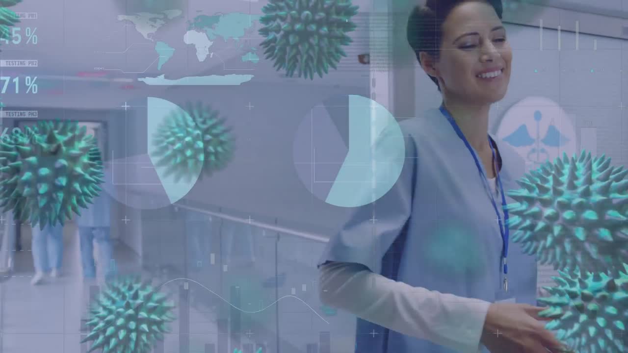 procesamiento de datos estadísticos y movimiento de células de covid-19