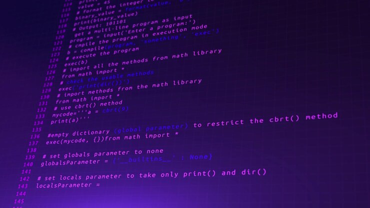 Concept van softwareontwikkelingsproces in een cyberspace programmeercode computerbeveiliging malware of