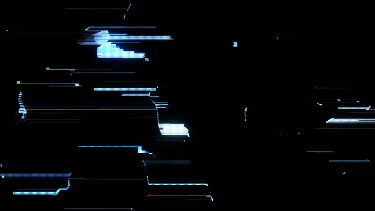 Abstract Digital Glitch Data Error on Black Background