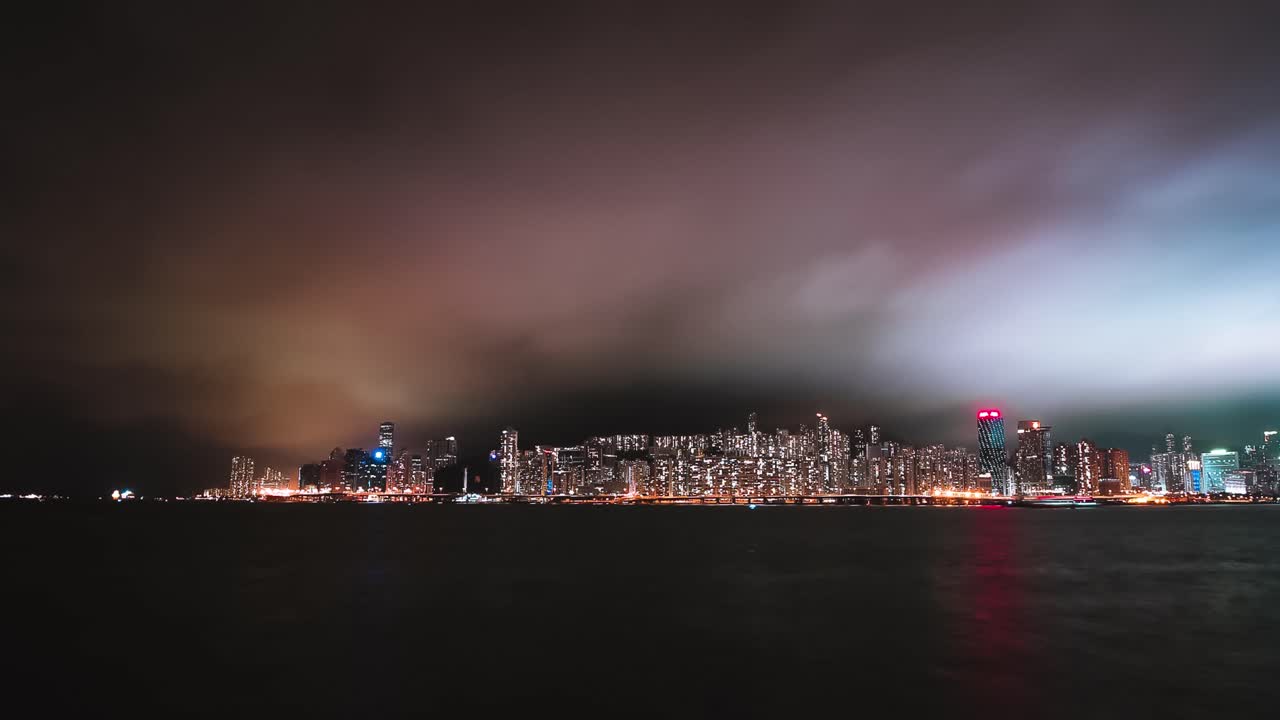 Hong Kong Island harbour timelapse 4k video