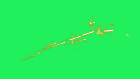 realistic sparkler candle light isolate on green background.