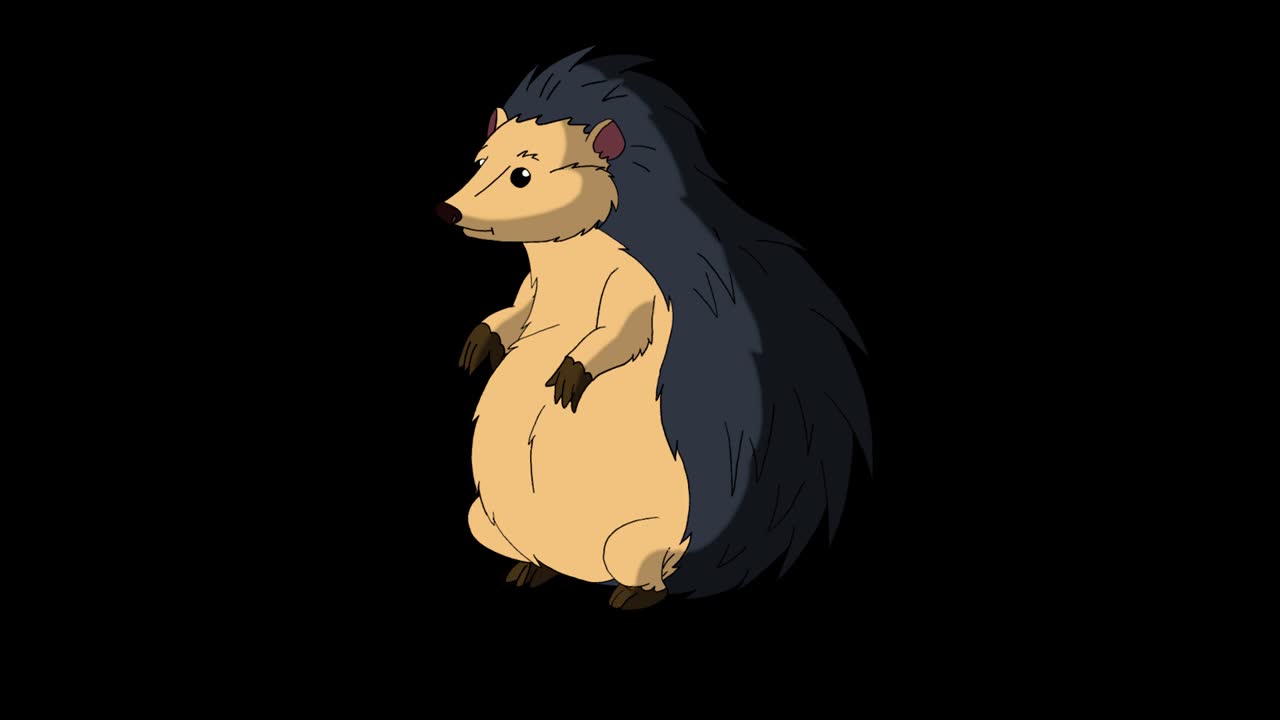 Hedgehog wakes up and falls asleep again alpha matte