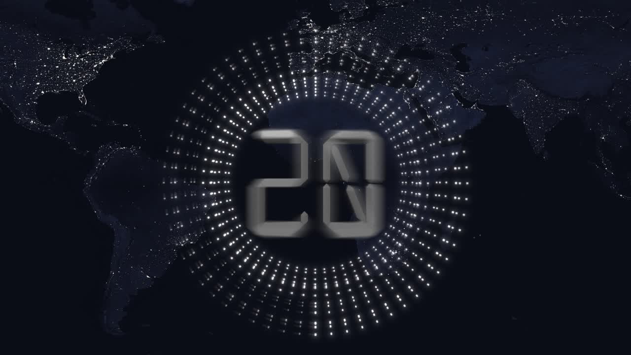 animación dinámica de cuenta atrás en 3d