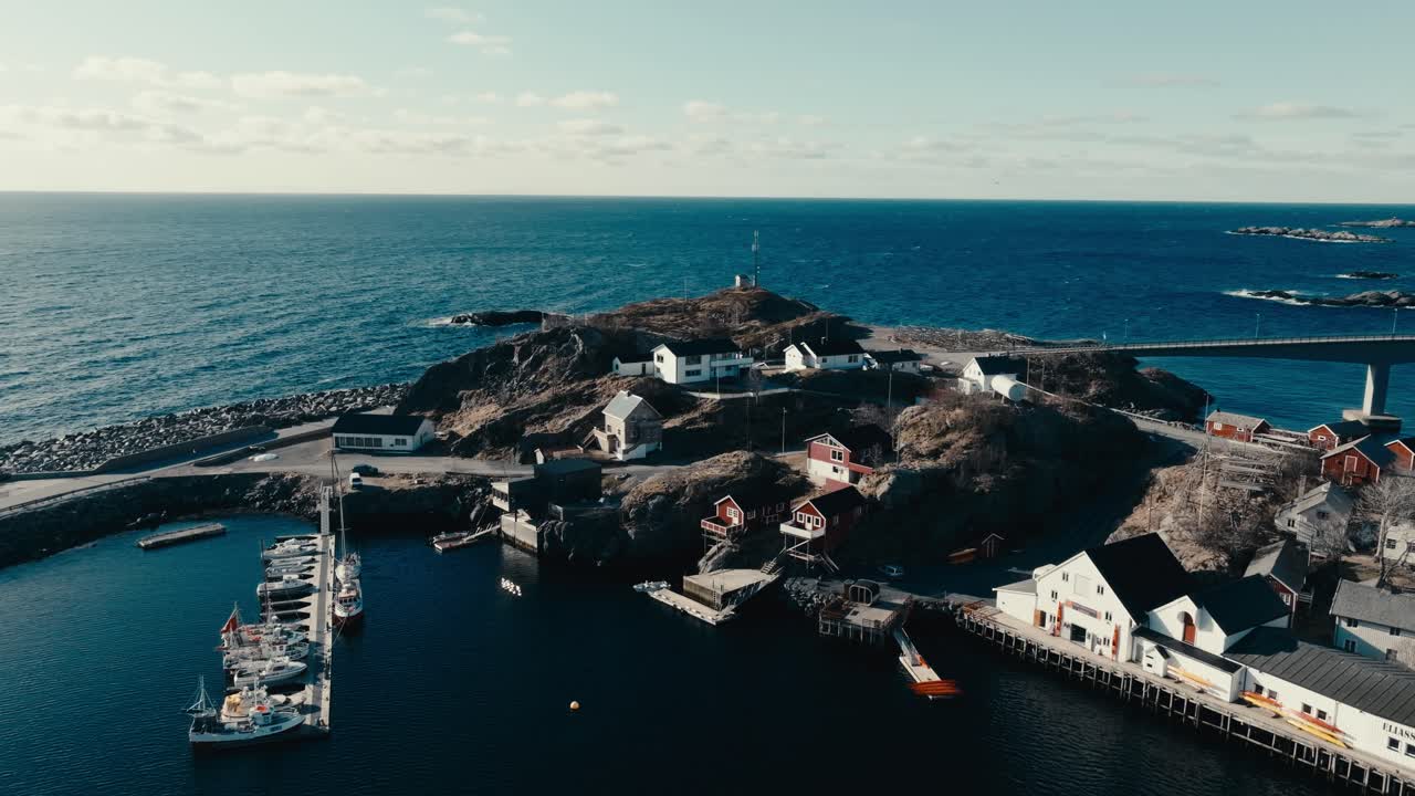 Scenic Aerial View Of Reine Fishing Village In Hamnoy, Moskenes, Lofoten Islands, Norway.