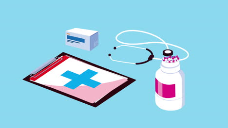 online health technology with smartphone animation