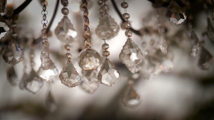 Bellissimo lampadario nuziale in primo piano