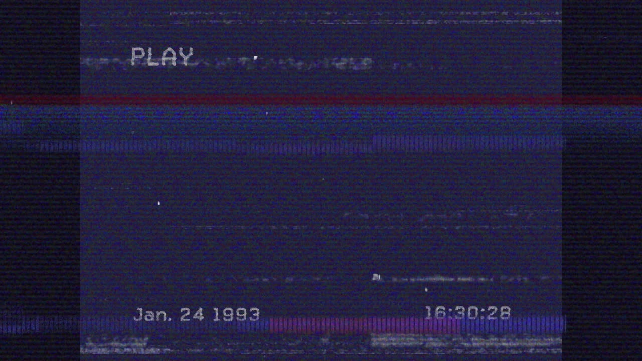Animation of glitch over navy video tape