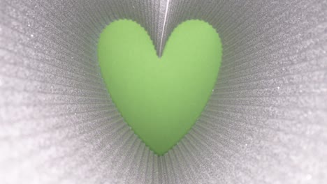el fondo del día de san valentín, brillo plateado en forma de corazón, pantalla verde, llave de croma