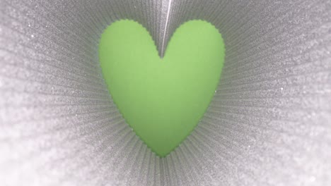 valentines day background, silver glitter heart shape, green screen chroma key