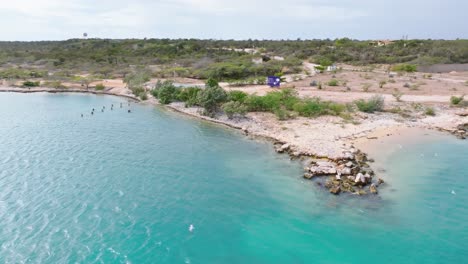 aerial view of beautiful playa cabo rojo and field in background during construction phase for new hotels