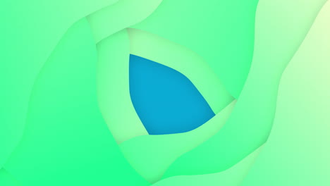 animation of morphing blue abstract shape moving on layered green background