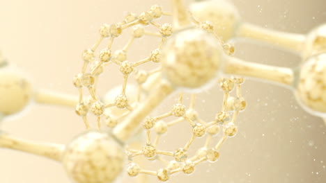 molecule structure with golden background, 3d rendering.