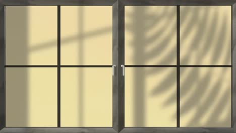 Animation-of-floral-pattern-with-closed-window-on-yellow-background